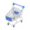 Mini carrello da supermercato blu, resistente e versatile per casa, cucina e ufficio. 2