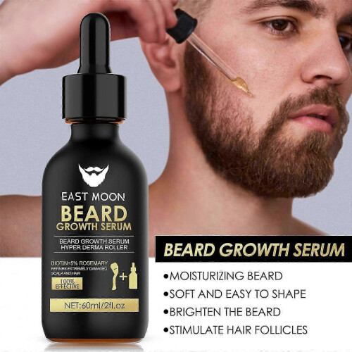 Men's Beard Growth Kit - Serum & Roller for Thicker Beard, Use 2-3x Weekly 2