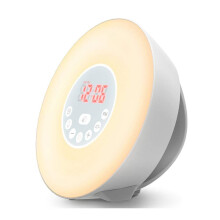 Sonnenaufgangswecker mit Lichteffekten und Sonnenlichtsimulation, 6 Naturgeräuschen, Schlummerfunkti
