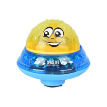 (Keltainen/sininen) 2-in-1 induktiosuihkulelu ja avaruus-UFO-autolelut LED-valolla ja musiikkilähteellä