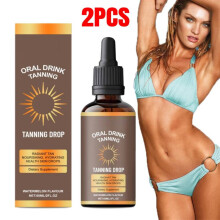 2 stuks drinkbare zelfbruiningsdruppels voor een hydraterende, bronzing en moeiteloos donkere teint.