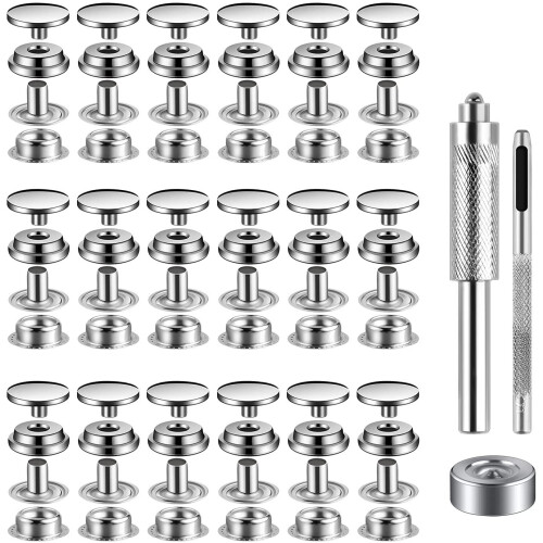 Set Snap Lock de 15 mm - Set de scule cu butoane Snap Silver