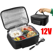 Elektrisch verwarmde lunchbox 12V, mini-magnetron voor in de auto, lunchtas