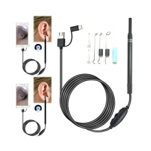 3-in-1 HD-oorreinigingsendoscoop met USB 5,5 mm visuele oorreiniger, camera en lepel-otoscoop