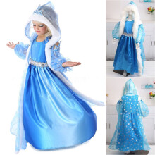 (#3 Elsa Jurk C Blauw, 5-6 jaar) Frozen Meisjes Kinder Elsa Verkleedkostuum Prinses Anna Feestjurken