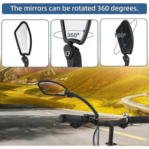 360 Rotatable Bicycle Rearview Mirror for 21-26mm Handlebar 2