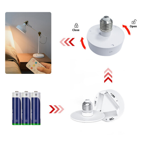 Żarówki E27 na akumulator, sterowane pilotem White 2