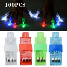 100x LED-Fingerlichter Party Laser Finger Leuchtstrahl Taschenlampe Leuchtende Partyringe