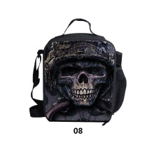 (08) Totenkopf-Lunchtaschen, wärmeisoliert, für Schule und Outdoor