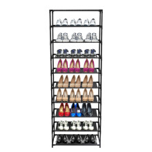 Stapelbares Schuhregal mit 10 Ebenen für 50 Paar Schuhe, platzsparend, einfache Montage, schwarz, mi