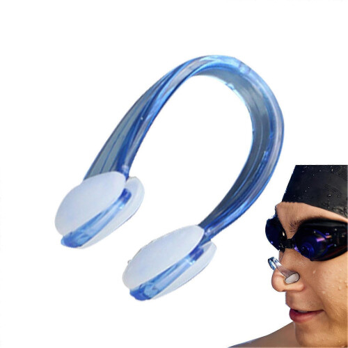 Clip nasale in silicone blu per immersioni, snorkeling, surf e doccia.