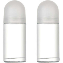 2 Pcs Clear Glass Roller Bottles for Essential Oils, Refillable Roll-On Containers with Clear Cap