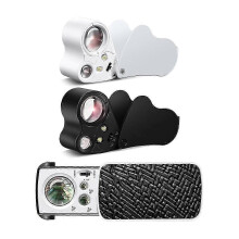3 Pack 30X 60X 90X Illuminated Jewelers Loupe with UV Light