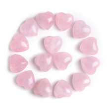 15 Pcs Natural Rose Quartz Crystal Hearts for Chakra Healing Meditation Gifts