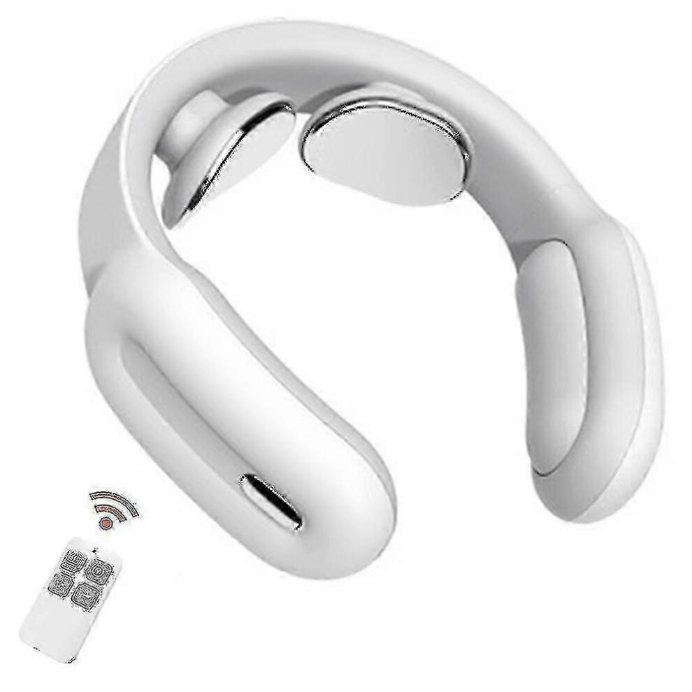 White/Pink Intelligent Cordless Neck Massager With Heat