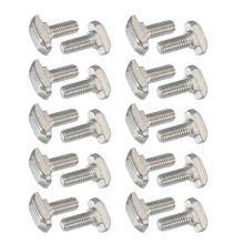 M6x12mm T-Slot Bolts, 20Pcs 8mm Hammerhead for 30 Series Aluminum Extrusion, Silver
