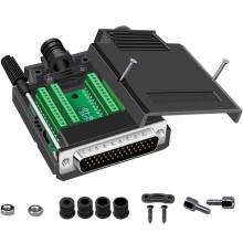 DB44 Male Solderless RS232 to 44-Pin Adapter Board with Case & Label