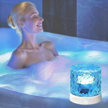 Cordless Rechargeable Shower Light with 3D Ocean Wave Projection for Bath Tub Spa