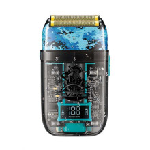VGR V-352 Tragbarer elektrischer Folienrasierer mit Doppelschneidkopf (Transparent Schwarz)
