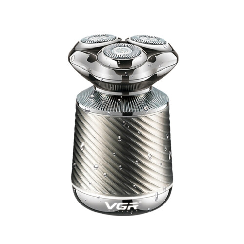 VGR V-391 5W USB 3-σε-1 Έξυπνη Πλωτή Ξυριστική Μηχανή με Τριπλή Κεφαλή (Ασημί)