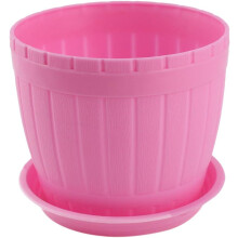 Adorabile vaso da fiori in resina, con design rotondo e rinforzato, adatto per interni ed esterni (rosa)