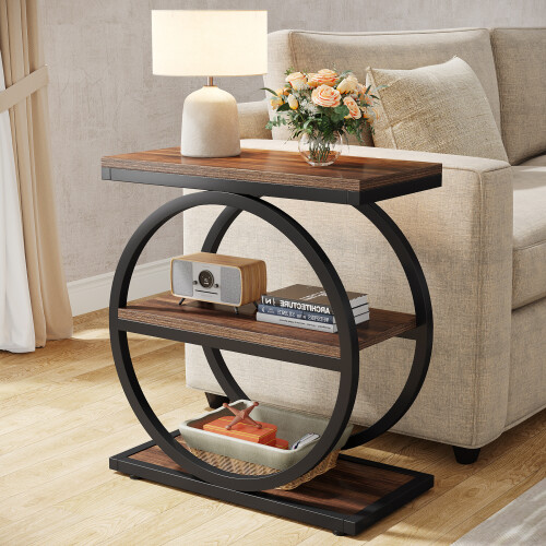 Tribesigns Tribesigns Narrow Side Table with 3 Storage Shelves 2