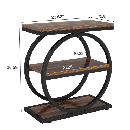 Tribesigns Tribesigns Narrow Side Table with 3 Storage Shelves 1