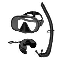 Scubas Snorkel Mask Goggles Scubas Diving Snorkeling Swim-Black