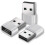 USB C to USB Adapter 3-Pack, USB A to C & C to A, Silver 1