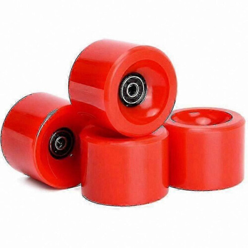 4-Pack 70mm 78A Longboard Wheels with ABEC-9 Bearings, Red