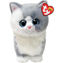 TY Beanie Boos Collection Furley the Grey and White Cat 15cm Soft Plush Toy