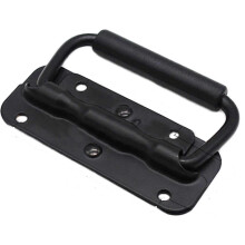 Stainless Steel Folding Pull Handles Tool Box Spring Handle Black 2pcs