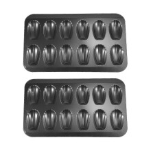 2-Pack Nonstick Madeleine Pans, 12-Cavity Cake Tins, Chocolate Crust Baking Pan