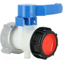IBC Butterfly Valve S75x6 Nut + S60x6 Outlet for 1000L Tanks