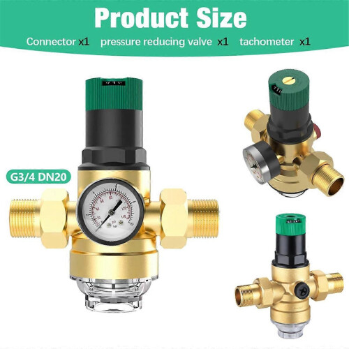 3/4In Water Pressure Regulator with Gauge & Mesh Filter 1