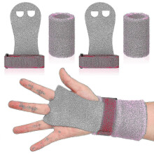 Gymnastics Grip & Wristband Set, 4-Piece, Soft Leather, Adjustable