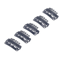 100pcs 2.3cm U-Shape Wig Clips, 6-Comb Stainless Steel Black Snap Clips for Hair Extensions