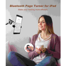 Tiktok Scrolling Ring Tiktok Remote Control Is Suitable for Iphone, iPad Bluetooth Page Turning Ring Roller (White)