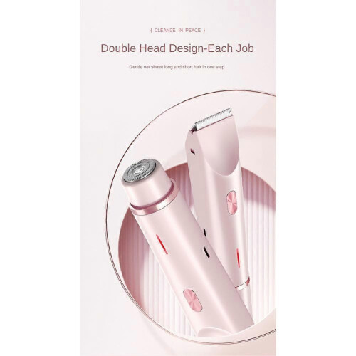 Rifinitore elettrico 2 in 1 per zona bikini e corpo, ideale per viso, ascelle e gambe. 2