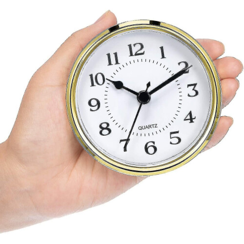 3.5 Inch Quartz Clock Insert Arabic Numeral Gold Rim Movement 2