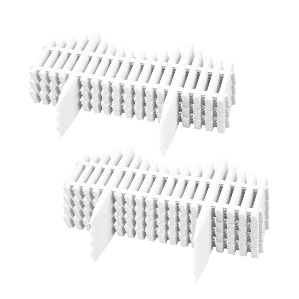 (7 X 8Pc Lawn Edging) Kct White Picket Fence Garden Border - Pack Of 8 Panels 5060502533784