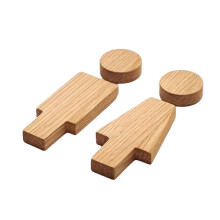 WC-Schilder-Set für Damen und Herren, Toilettenschild aus Holz, Türschild für Badezimmer, cremeweiß, für Geschäftsräume, WC-Schi