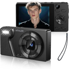 Digital Camera 4K 64MP Compact Camera with Dual Lens,2000mAh Battery,2.8" IPS Screen, Zinc Alloy Shell and 18X Digital Zoom Auto-Focus Small Camera