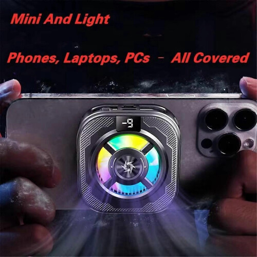 Universal telefonkøler magnetisk med digitalt display RGB-lys 2