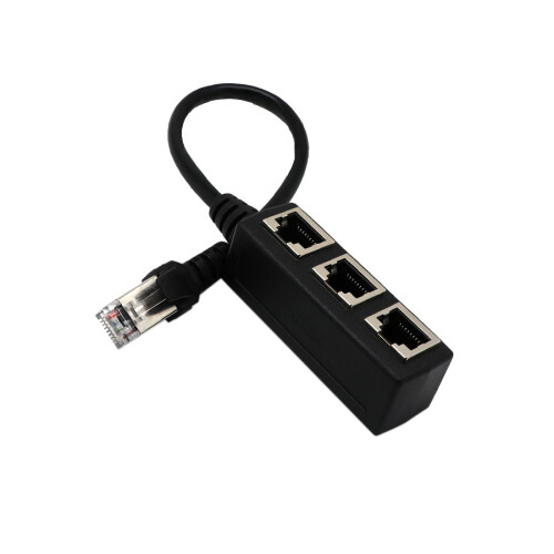 Rj45 Ethernet-stik Splitter 1 til 3 stik Internetkabel 5 6 7 Adapter 2