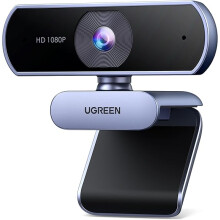 UGREEN Webcam for PC, Full HD 1080P/30fps Webcam for Laptop, Clear Stereo Audio Mics, Auto Light Correction, 85° View Web Cam USB Camera