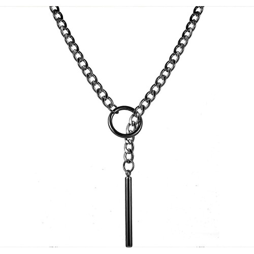 Κολιέ Slip Chain για Γυναίκες/Άνδρες - Γοτθικό Τσόκερ από Ανοξείδωτο Ατσάλι με Κουβανέ