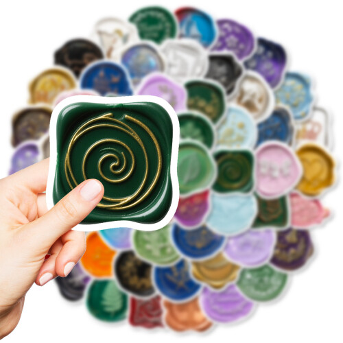 Σετ 56 αυτοκόλλητων κεριών Elegant Wax Seal - Αδιάβροχο Vintage Design για ημερολόγια, άλμπουμ 2