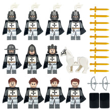 Medieval Soldier Minifigure Camouflage Helmet Tactical Vest Shields Gatling