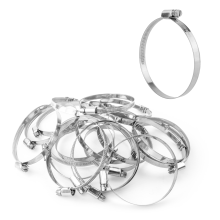(Pack of 20) KCT 70-90mm Stainless Steel 304 Adjustable Clip Dish Washing Machine Hose Pipe Clamp